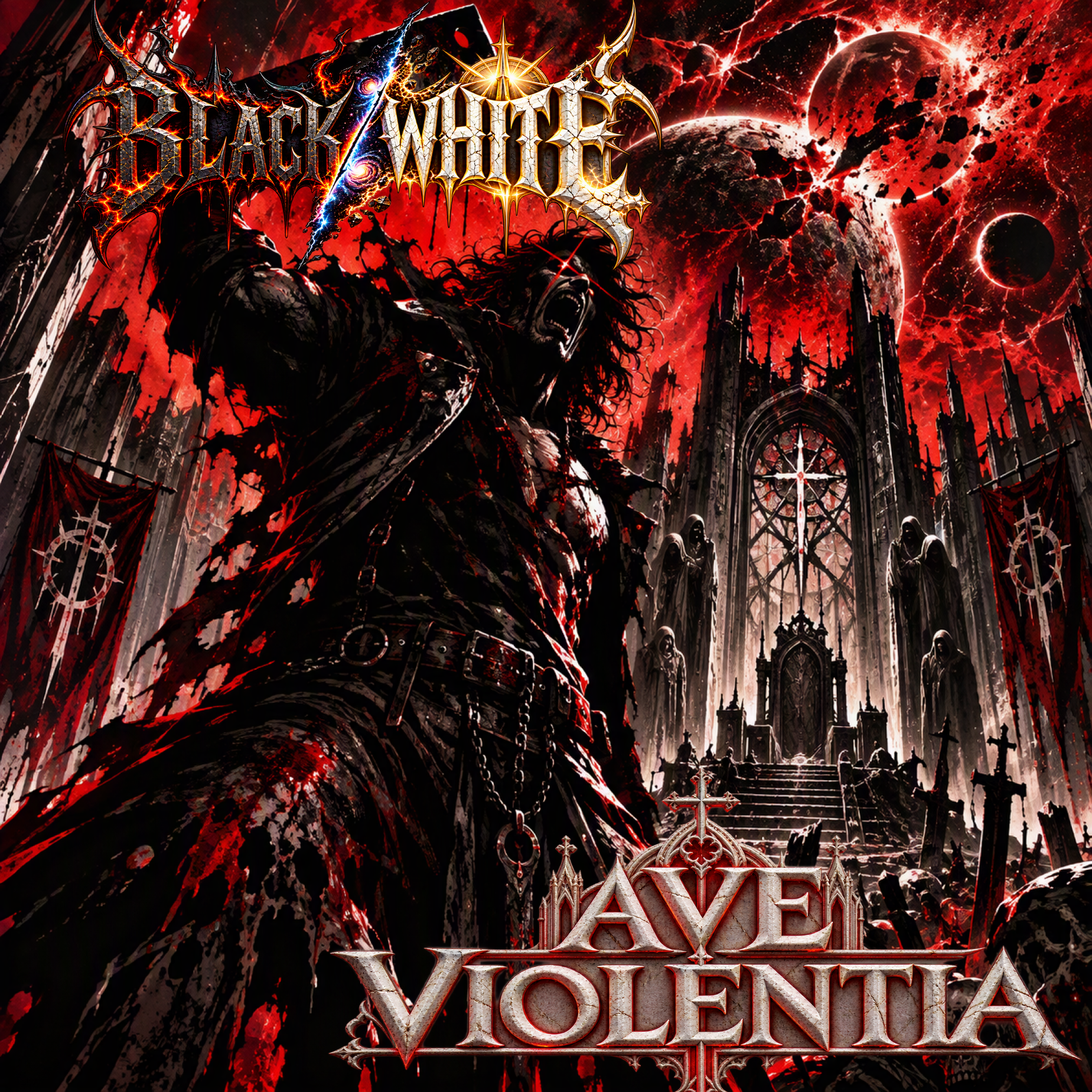BLACK/WHITE Ave Violentia official album cover